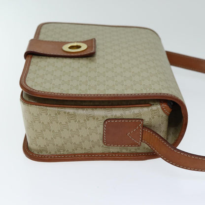 Luxury CELINE Macadam Canvas Shoulder Bag Beige 79130