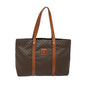 Luxury CELINE Macadam Canvas Tote Bag PVC Leather Brown 79187