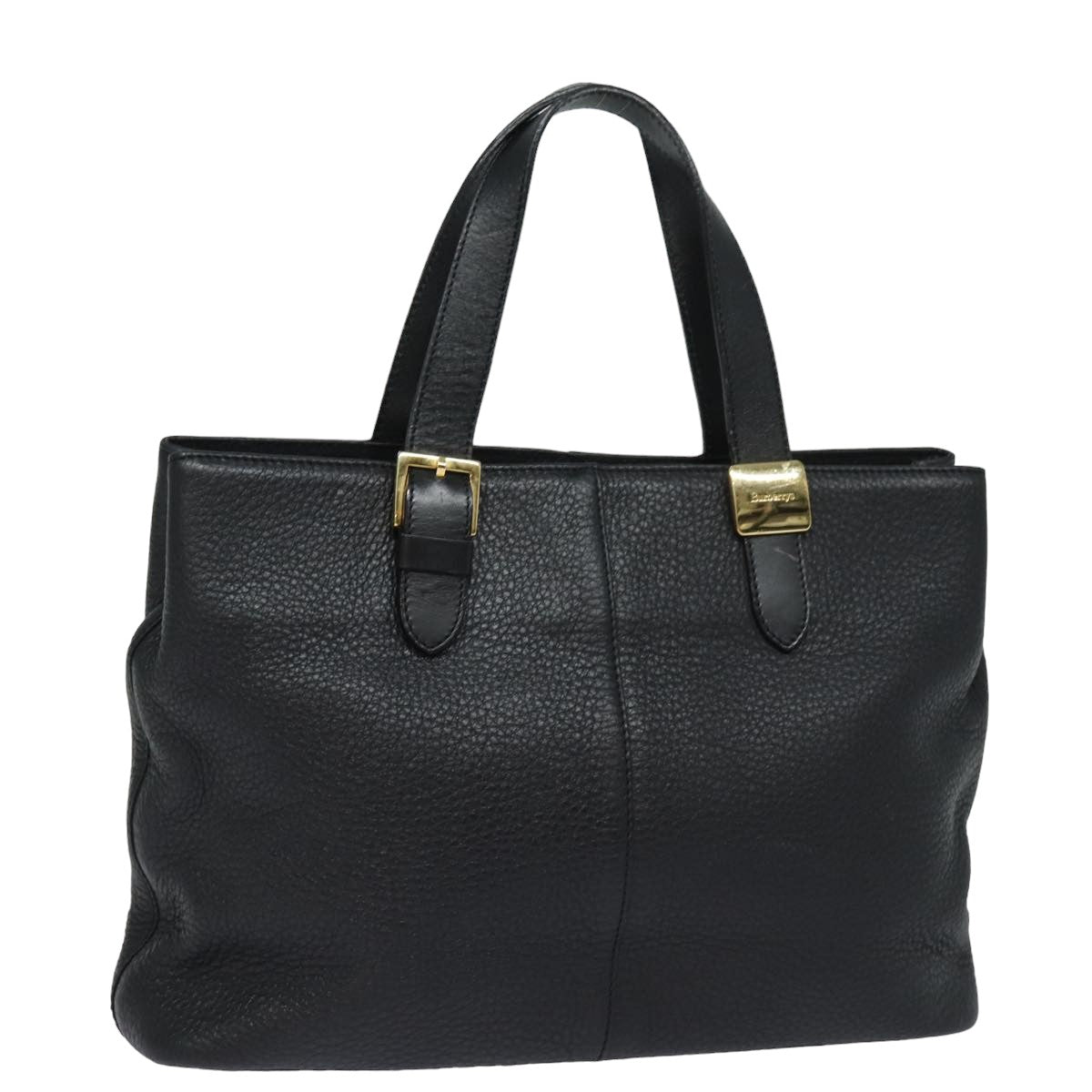 Burberry BurberrySs Auth Leather Black Handbag Style 2