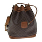 Luxury CELINE Macadam Canvas Shoulder Bag PVC Leather Brown 79626