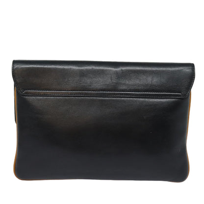 Luxury CELINE Clutch Bag Leather Black 79629