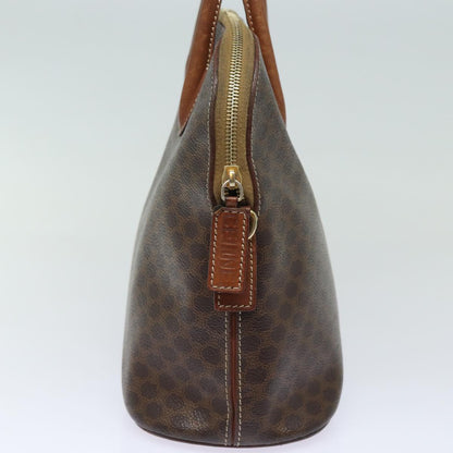 Luxury CELINE Macadam Canvas Hand Bag PVC Leather Brown 79677