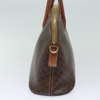 Luxury CELINE Macadam Canvas Hand Bag PVC Leather Brown 79677