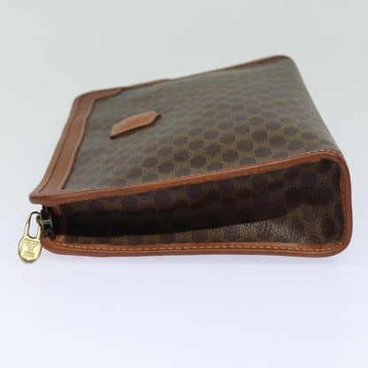 Luxury CELINE Macadam Canvas Clutch Bag PVC Leather Beige 79732
