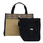 Luxury Burberry Nova Check Hand Bag Nylon 2Set Beige Black Auth 79786