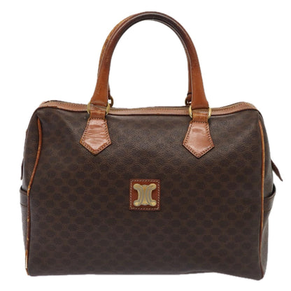 Luxury CELINE Macadam Canvas Boston Bag PVC Leather 2Set Brown 79790