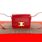 CELINE Shoulder Bag Leather, PVC Red Triomphe logo Metal Teen Triomphe Women
