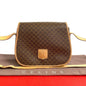 CELINE Shoulder Bag Leather, PVC Brown Macadam Blason Triomphe Pattern Women
