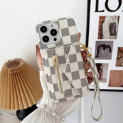 Tri-fold zipper phone case for iphone