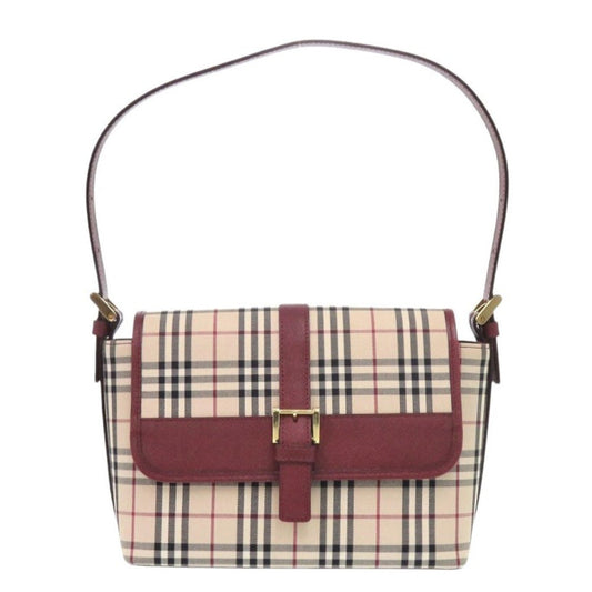 BURBERRY Handbag Canvas, Leather beige One Shoulder Bag Nova Check Women