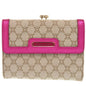 CELINE Tri-fold wallet canvas beige Macadam Pattern Purse Women
