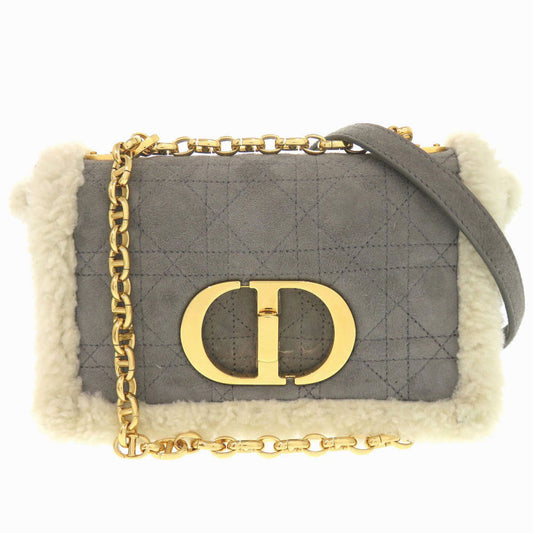 Christian Dior Shoulder Bag Mouton, Suede gray ChainShoulder Bag caro Women Rovelle Bags