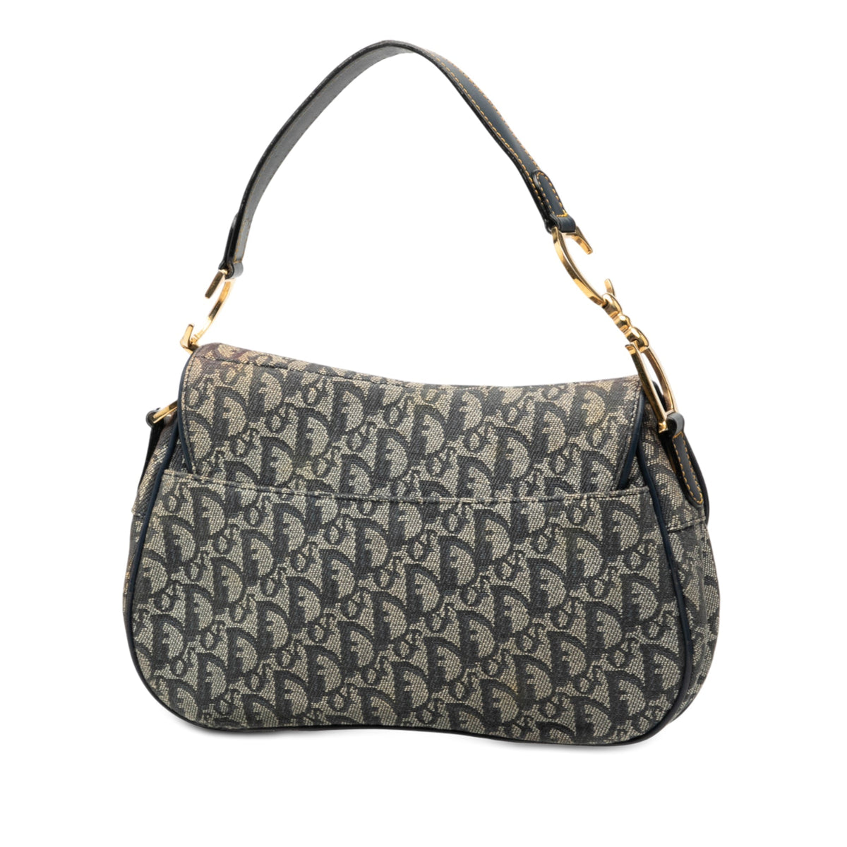Blue Dior Diorissimo Canvas Double Saddle Bag Rovelle Bags
