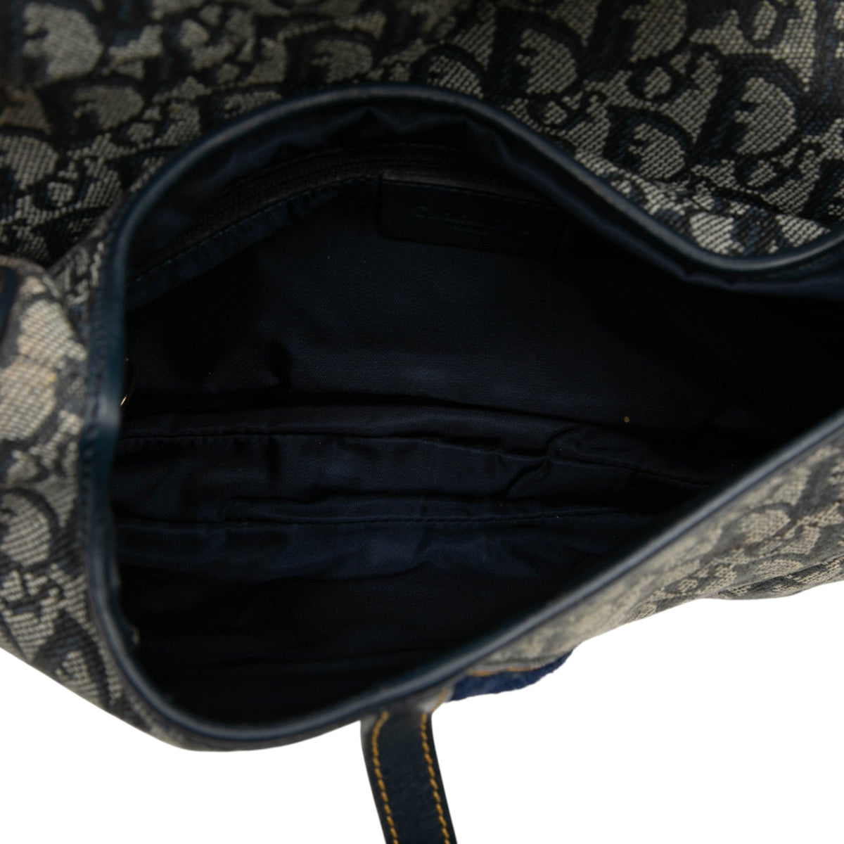 Blue Dior Diorissimo Canvas Double Saddle Bag Rovelle Bags