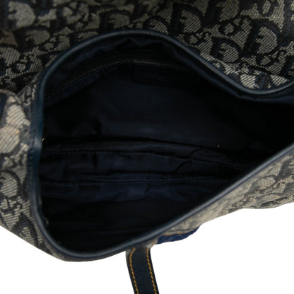 Blue Dior Diorissimo Canvas Double Saddle Bag Rovelle Bags