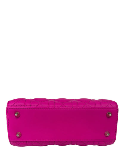 Christian Dior 2023 Rani Pink Leather Cannage Quilted My Abcdior Small Lady Dior Bag Rovelle Bags