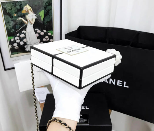 Chanel No 5 Perfume Box Minaudiere Clutch Bag 2021 Rovelle Bags
