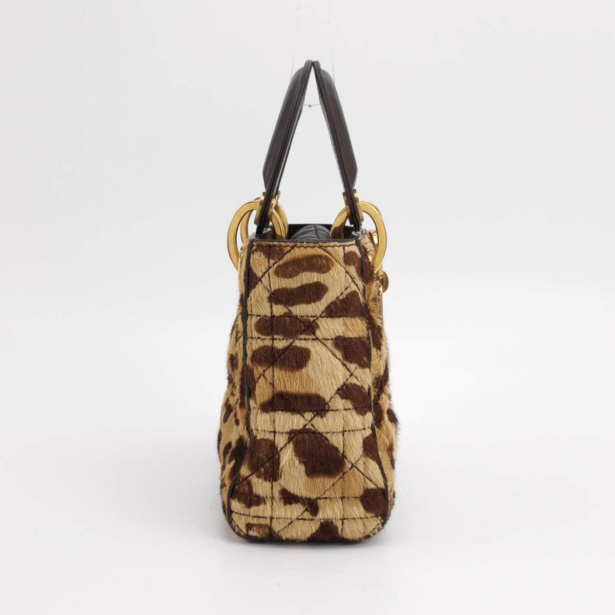 Lady Dior Mini Handbag Pony-style Calfskin Leather Leopard Print Rovelle Bags