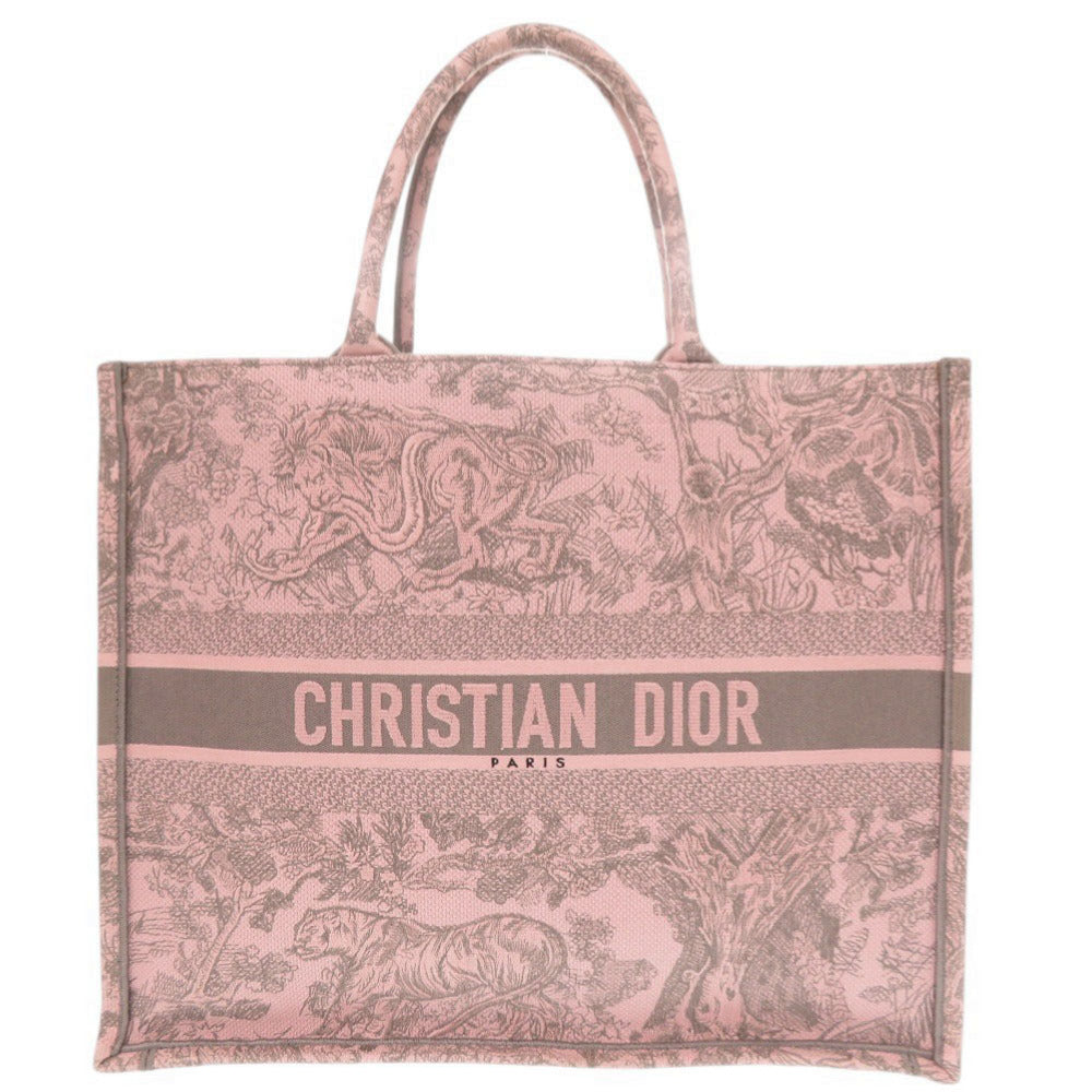 Christian Dior Tote Bag canvas pink book tote large Rovelle Bags