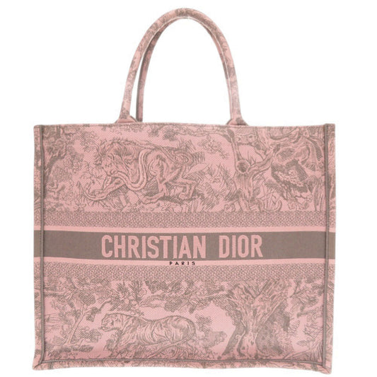 Christian Dior Tote Bag canvas pink book tote large Rovelle Bags