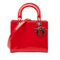 Dior Lady Dior Leather Handbag Red Rovelle Bags