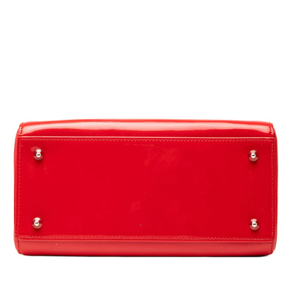 Dior Lady Dior Leather Handbag Red Rovelle Bags