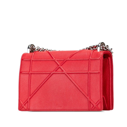 Red Dior Small Grained Calfskin Diorama Flap Crossbody Bag Rovelle Bags