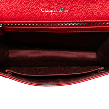Red Dior Small Grained Calfskin Diorama Flap Crossbody Bag Rovelle Bags