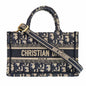 Christian Dior Handbag canvas Navy oblique book tote mini Rovelle Bags