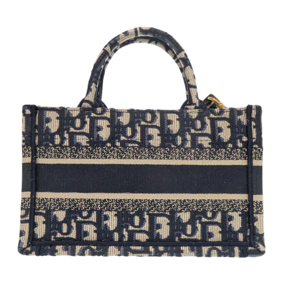 Christian Dior Handbag canvas Navy oblique book tote mini Rovelle Bags