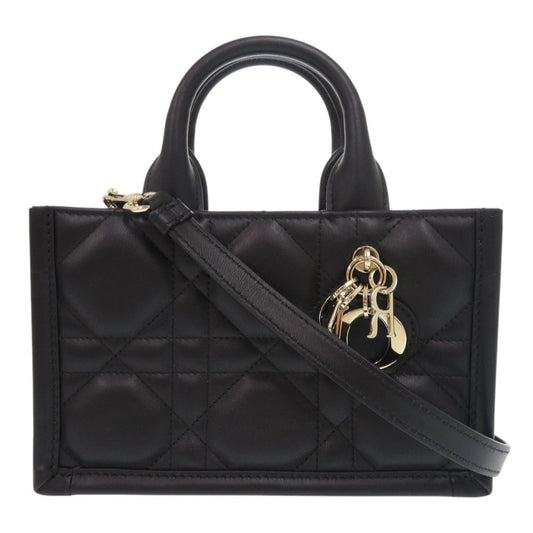 Christian Dior Handbag S5573OWHP Calfskin black 2WAY Mini Macrocannage Book Tote Women Rovelle Bags