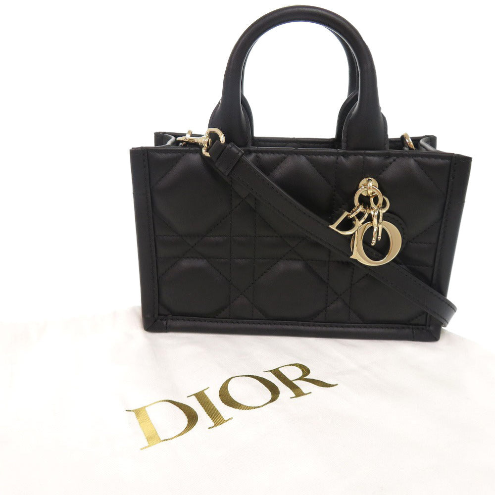 Christian Dior Handbag S5573OWHP Calfskin black 2WAY Mini Macrocannage Book Tote Women Rovelle Bags