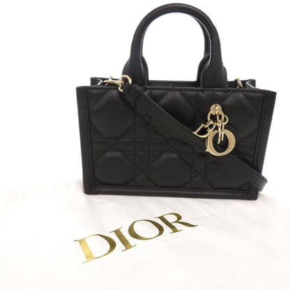 Christian Dior Handbag S5573OWHP Calfskin black 2WAY Mini Macrocannage Book Tote Women Rovelle Bags