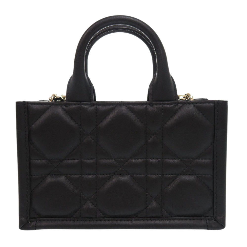 Christian Dior Handbag S5573OWHP Calfskin black 2WAY Mini Macrocannage Book Tote Women Rovelle Bags