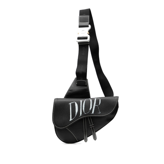 Black Dior Alex Foxton Grained Calfskin Saddle Bag Rovelle Bags