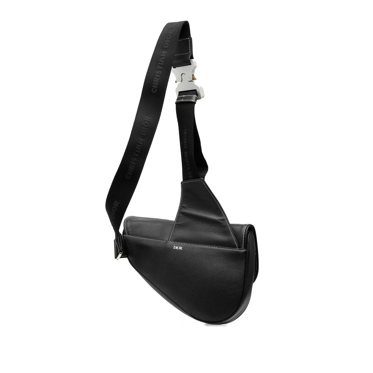 Black Dior Alex Foxton Grained Calfskin Saddle Bag Rovelle Bags