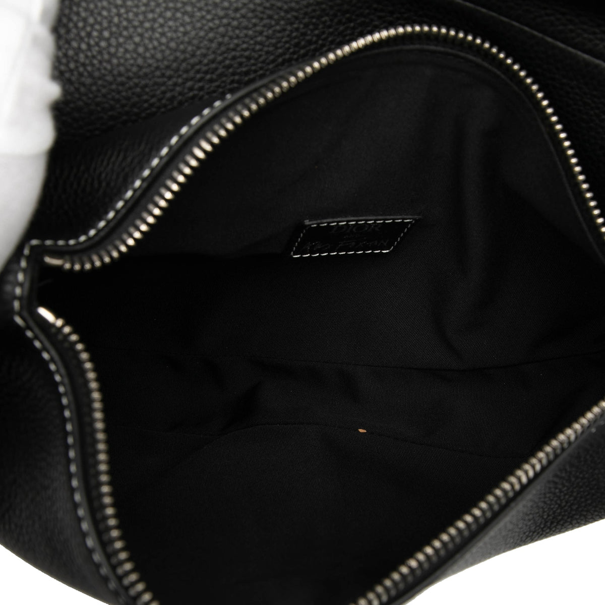 Black Dior Alex Foxton Grained Calfskin Saddle Bag Rovelle Bags