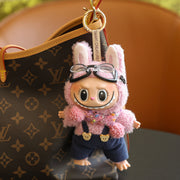 (Baby + clothes) Sitting party baby clothes plush vinyl face doll bag pendant girl gift