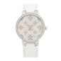 Stainless Steel Alligator Diamond Bezel Mother of Pearl 33mm Tambour Slim Quartz Watch