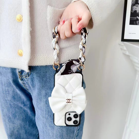 New Luxury CC Bowknot leather phone case for iPhone