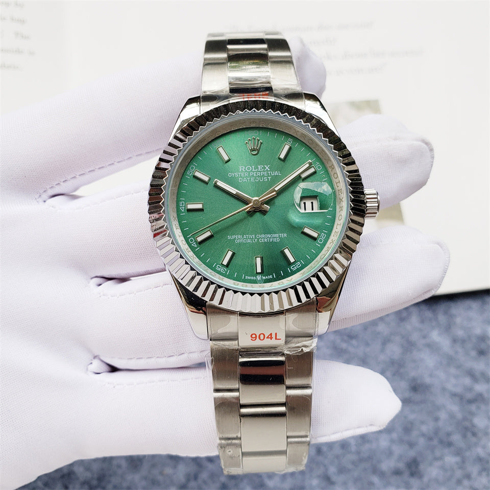 Rolex Datejust 40mm Green Dial Silver