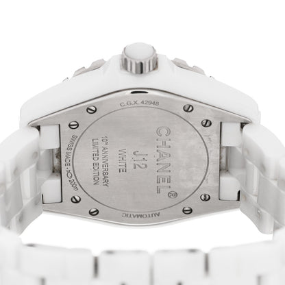 Stainless Steel Ceramic 38mm J12 Phantom Automatic Watch White