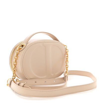 Christian Dior Calfskin Cd Signature Oval Crossbody Camera Bag Caramel Beige Rovelle Bags