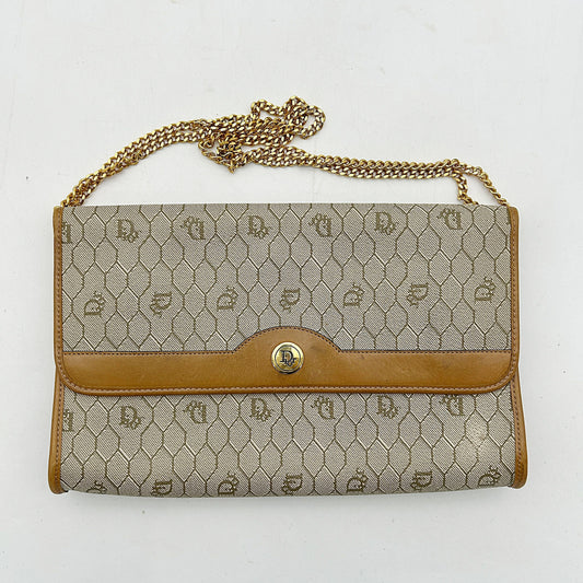 Christian Dior Bag Honeycomb Pattern Chain Shoulder Brown Beige Di3319Cc Rovelle Bags