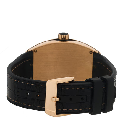 18K Rose Gold Alligator 45mm Vanguard Black Automatic Watch V45SCDT