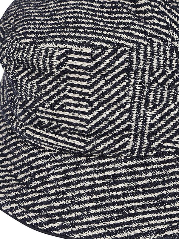 Fendi Navy/White Woven Bucket Hat Rovelle Bags
