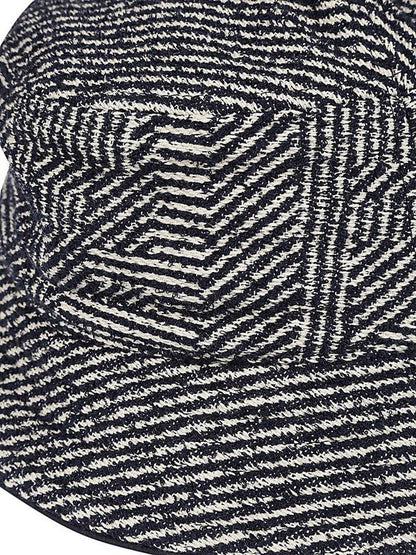 Fendi Navy/White Woven Bucket Hat Rovelle Bags