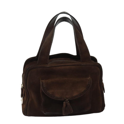 Luxury CELINE Hand Bag Suede Brown 80059