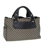 Luxury CELINE Macadam Canvas Hand Bag Black Beige 80080