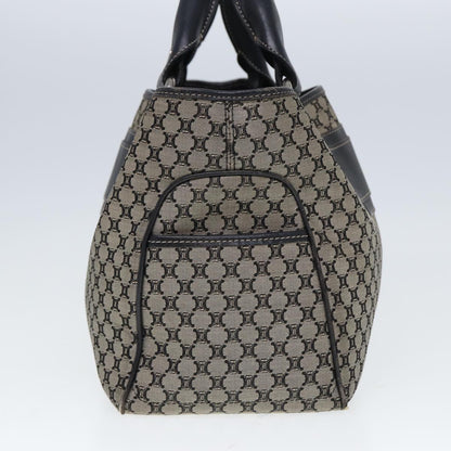 Luxury CELINE Macadam Canvas Hand Bag Black Beige 80080